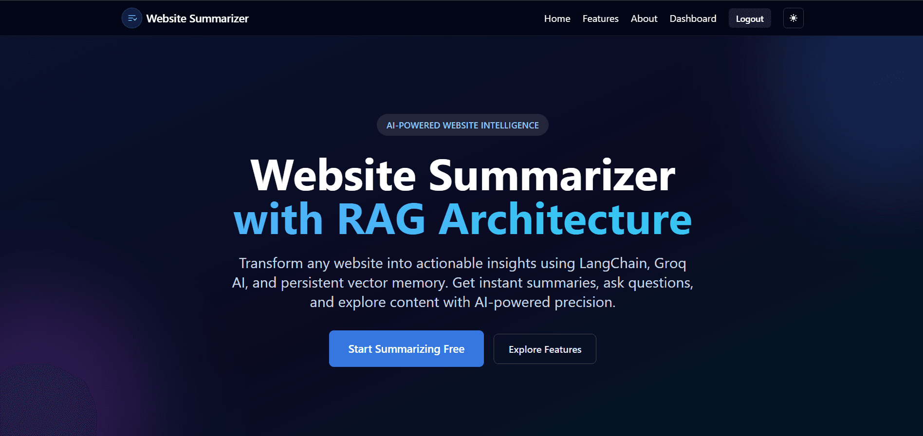 Web Summarizer screenshot
